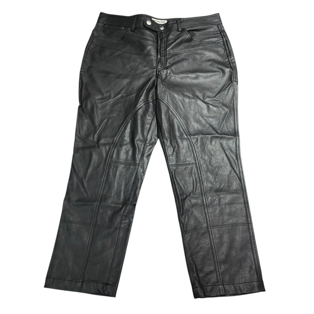 Free People‎ We The Free Rebel Vegan Leather Black Pants Size 14 NEW
